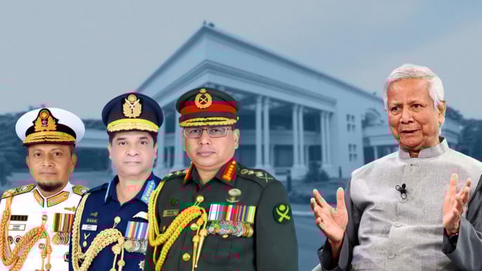 Dr. Muhammad yunus and armed forces chiefs